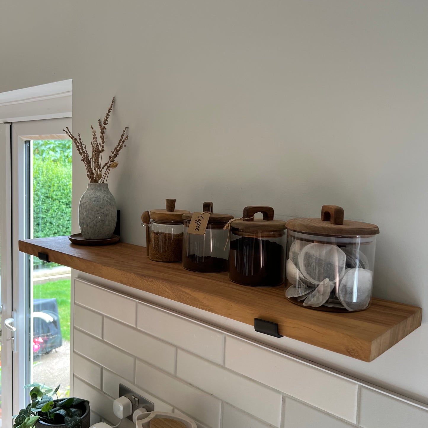 Solid African Iroko Floating Shelf | The 'African Teak' Artisan Ledge