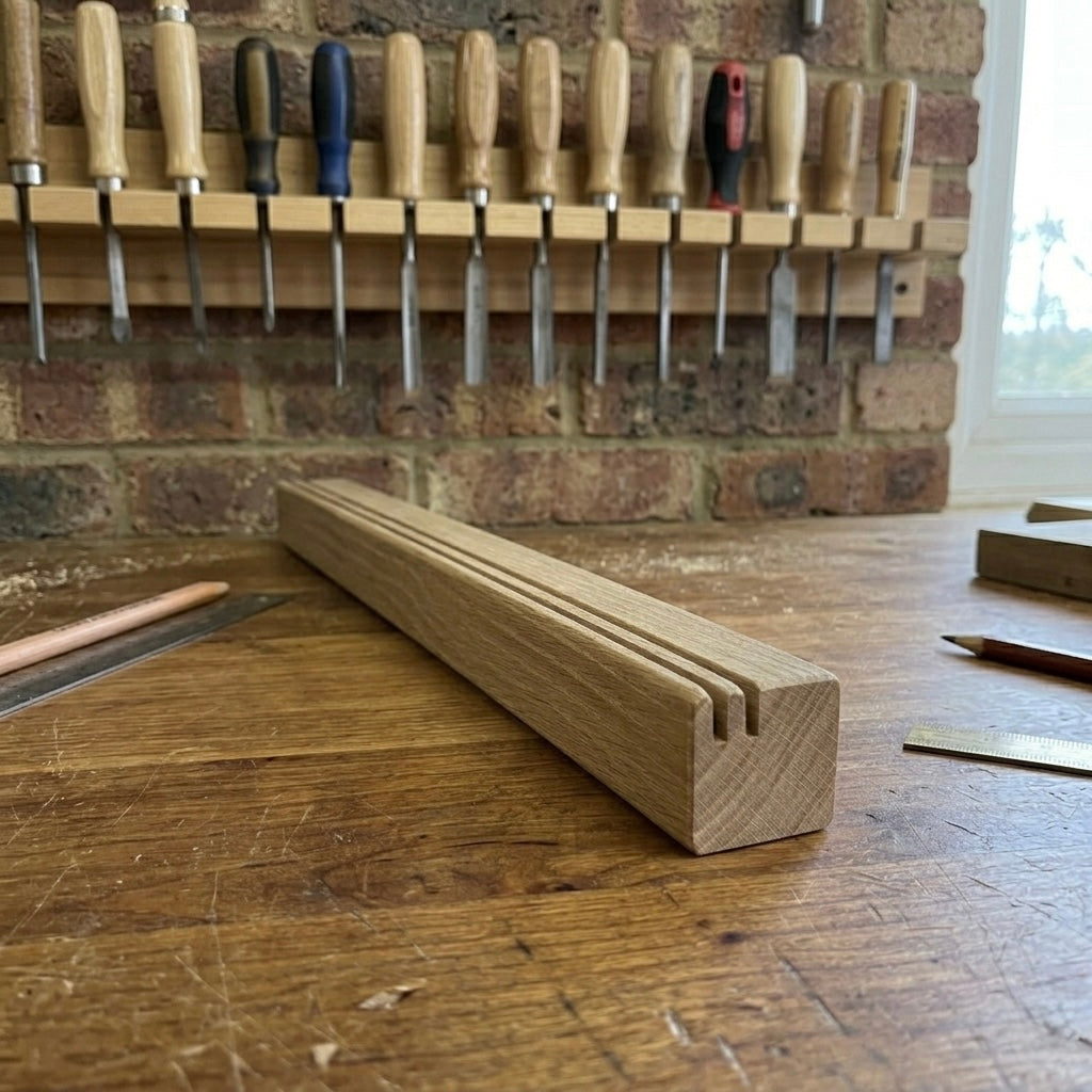 Solid Oak Slim Photo Rail | Handcrafted in the UK