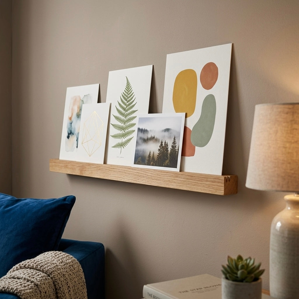 Solid Oak Slim Photo Rail | Handcrafted in the UK