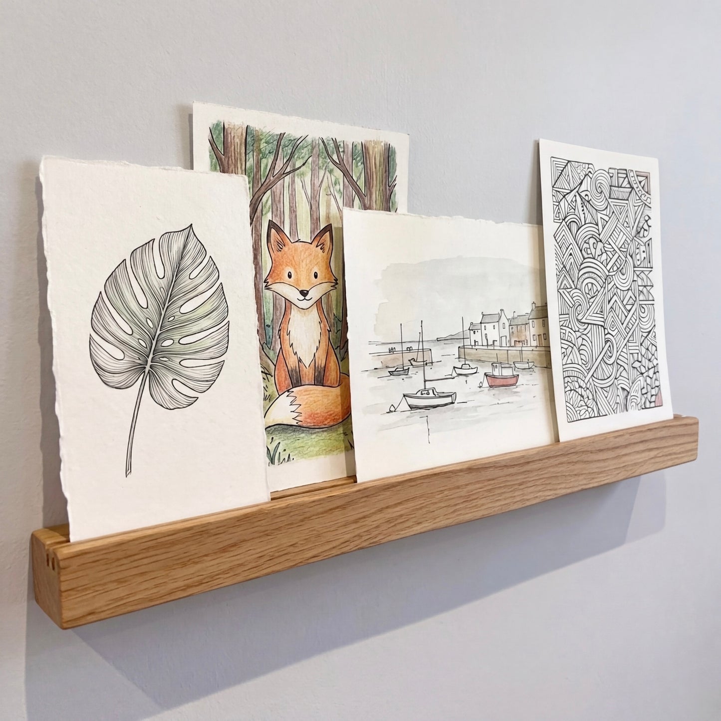Solid Oak Slim Photo Rail | Handcrafted in the UK